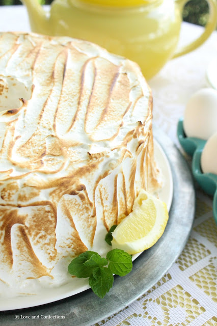 Lemon Meringue Angel Food Cake from LoveandConfections.com #BrunchWeek