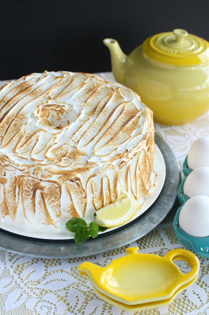 Lemon Meringue Angel Food Cake from LoveandConfections.com #BrunchWeek