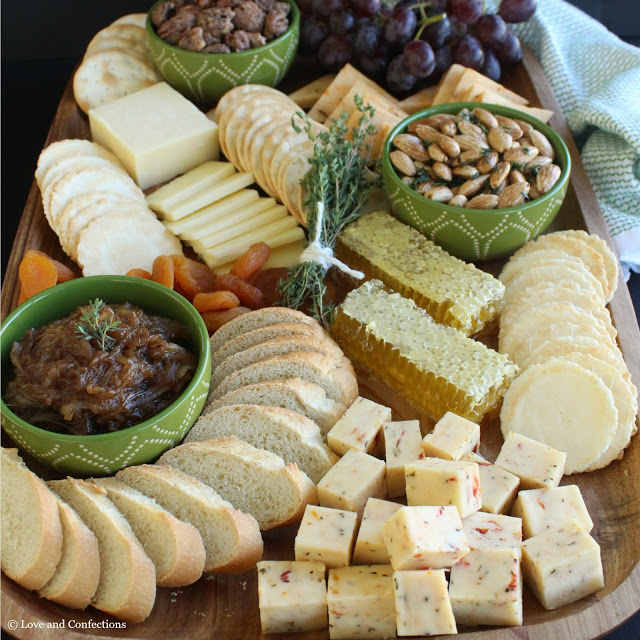 The Perfect Cheddar Cheese Board with Balsamic Onion Jam by LoveandConfections.com #BrunchWeek