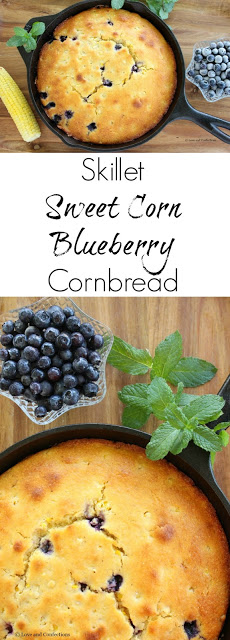 Skillet Sweet Corn Blueberry Cornbread from LoveandConfections.com #FreshFromFlorida #IC (ad)