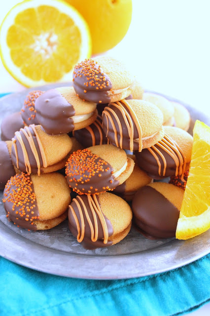 Chocolate Orange Sandwich Cookies by LoveandConfections.com