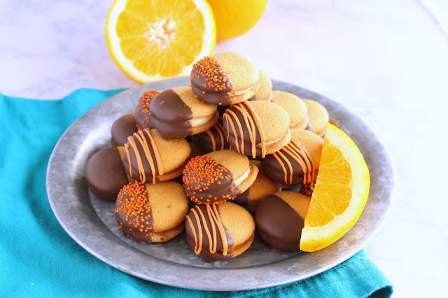 Chocolate Orange Sandwich Cookies by LoveandConfections.com