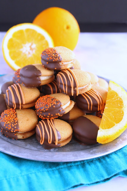 Chocolate Orange Sandwich Cookies by LoveandConfections.com