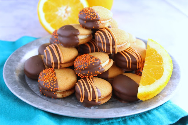 Chocolate Orange Sandwich Cookies by LoveandConfections.com