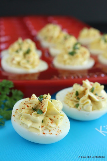 Hummus Deviled Eggs by LoveandConfections.com