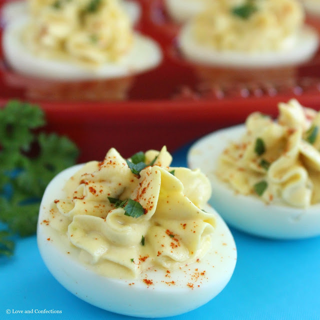 Hummus Deviled Eggs by LoveandConfections.com