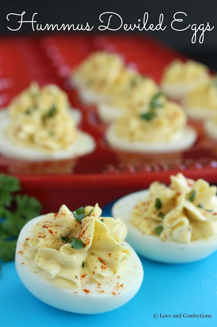 Hummus Deviled Eggs by LoveandConfections.com