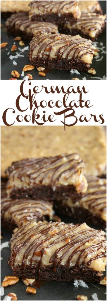 German Chocolate Cookie Bars by LoveandConfections.com