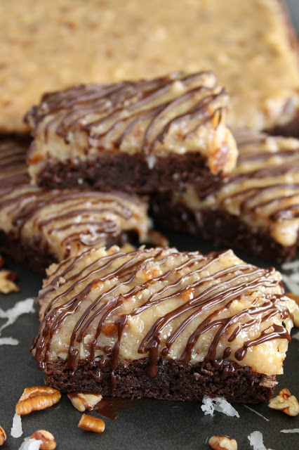 German Chocolate Cookie Bars by LoveandConfections.com
