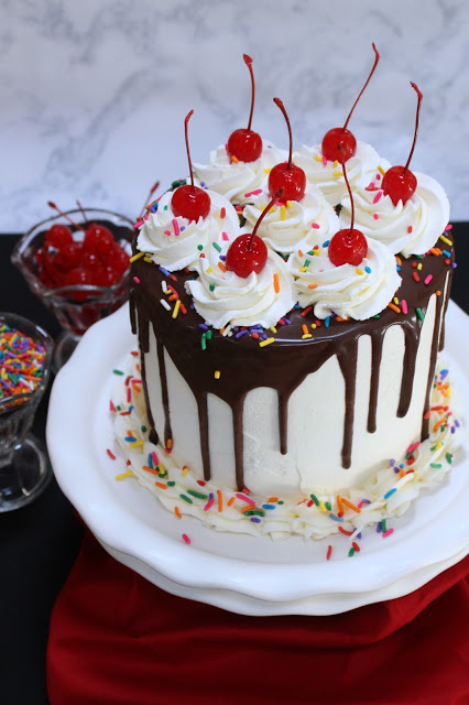 Banana Split Layer Cake from LoveandConfections.com