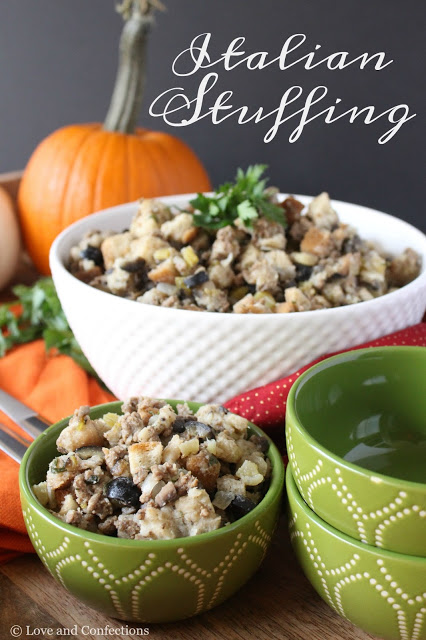 Italian Stuffing from LoveandConfections.com #Beefsgiving