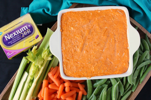 Buffalo Ranch Chicken Dip from LoveandConfections.com #MakeHeartburnHistory