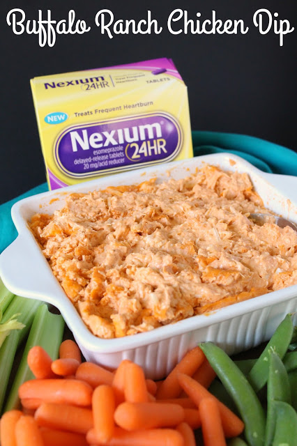 Buffalo Ranch Chicken Dip from LoveandConfections.com #MakeHeartburnHistory