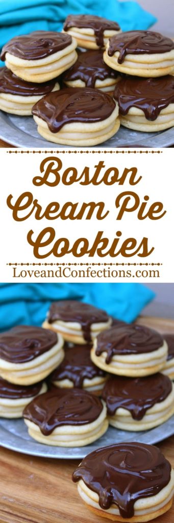 Boston Cream Pie Cookies from LoveandConfections.com