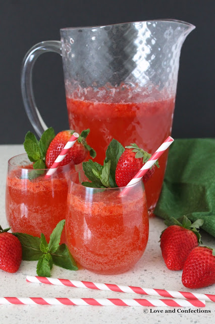 Strawberry Lemonade Spritzer from LoveandConfections.com