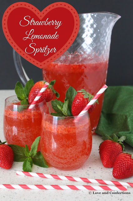 Strawberry Lemonade Spritzer from LoveandConfections.com