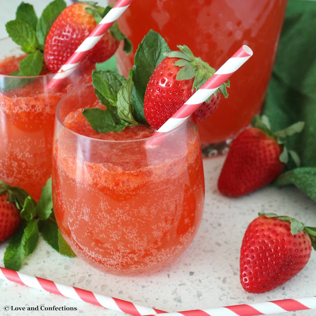 Strawberry Lemonade Spritzer from LoveandConfections.com