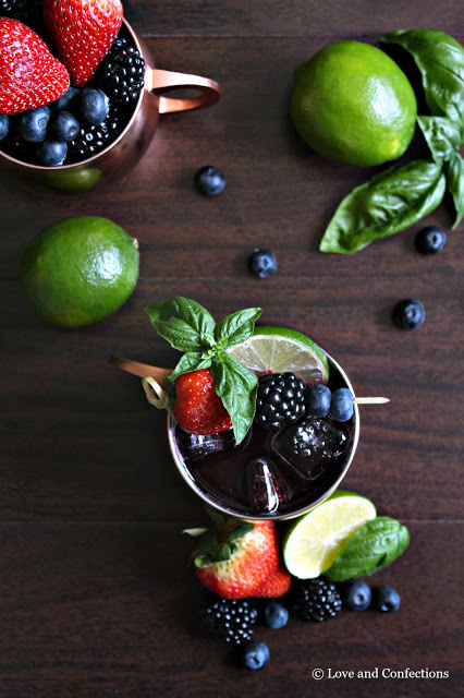 Very Berry Basil Moscow Mule from LoveandConfections.com #FWCon #BerryDelish