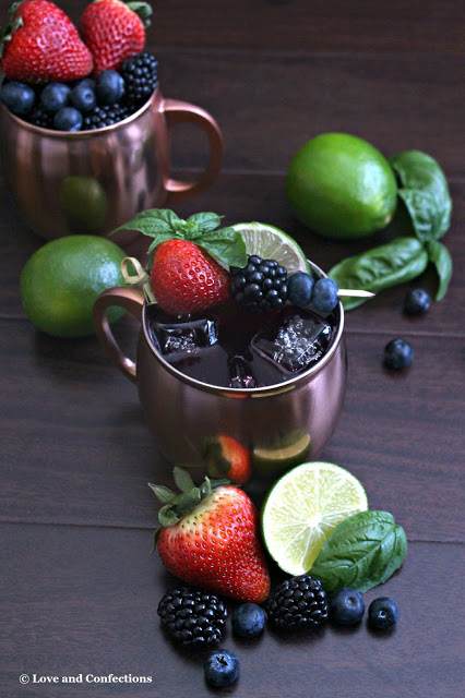 Very Berry Basil Moscow Mule from LoveandConfections.com #FWCon #BerryDelish