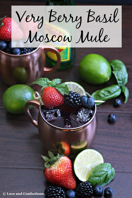 Very Berry Basil Moscow Mule from LoveandConfections.com #FWCon #BerryDelish