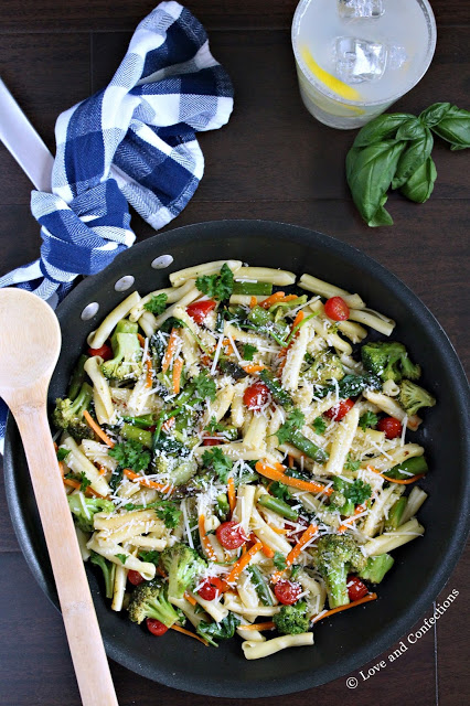 Easy Springtime Vegetable Pasta Primavera from LoveandConfections.com #ForWhatMattersMost