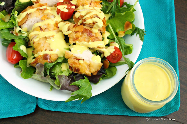 Almond Chicken Salad with Honey Mustard Yogurt Dressing from LoveandConfections.com #StonyfieldBlogger