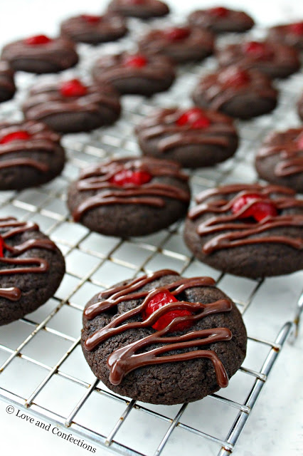 Chocolate Covered Cherry Cookies from LoveandConfections.com