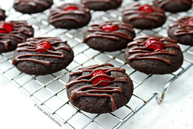 Chocolate Covered Cherry Cookies from LoveandConfections.com