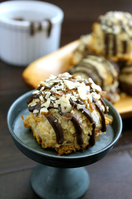 Almond Joy Coconut Macaroons from LoveandConfections.com