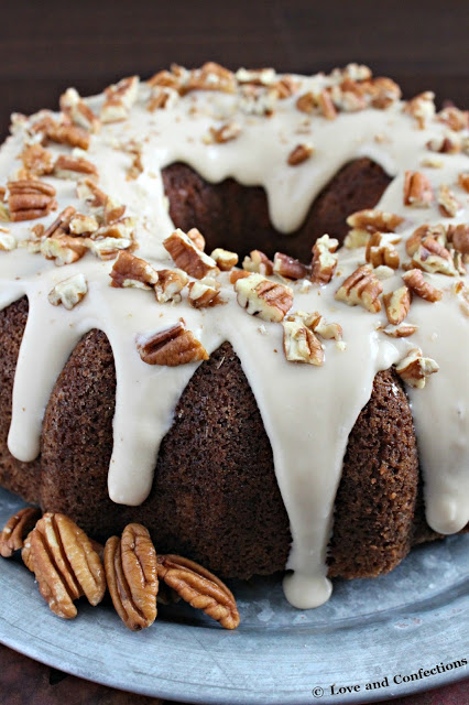 Hummingbird Bundt Cake with Cream Cheese Glaze from LoveandConfections.com #BundtBakers