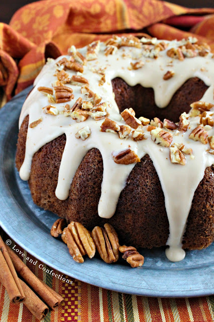 Hummingbird Bundt Cake with Cream Cheese Glaze from LoveandConfections.com #BundtBakers