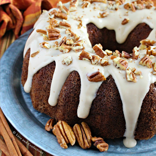 Hummingbird Bundt Cake with Cream Cheese Glaze from LoveandConfections.com #BundtBakers