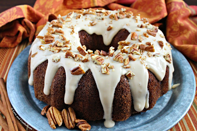 Hummingbird Bundt Cake with Cream Cheese Glaze from LoveandConfections.com #BundtBakers