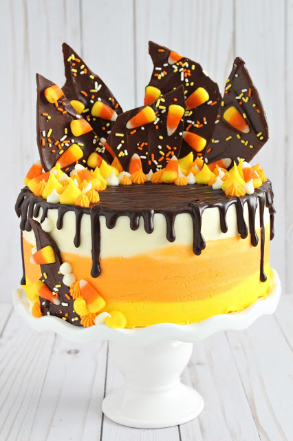 Candy Corn Layer Cake from LoveandConfections.com