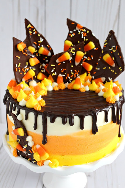 Candy Corn Layer Cake from LoveandConfections.com