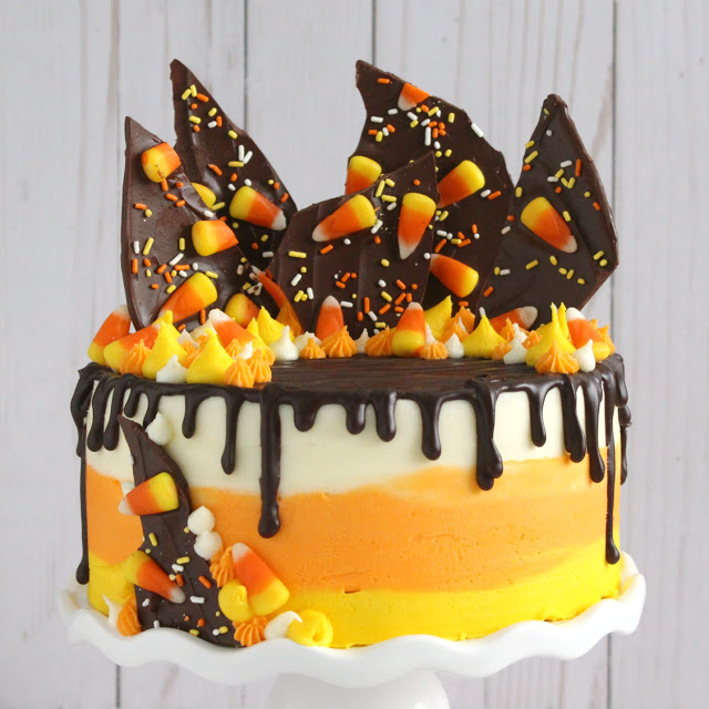 Candy Corn Layer Cake from LoveandConfections.com