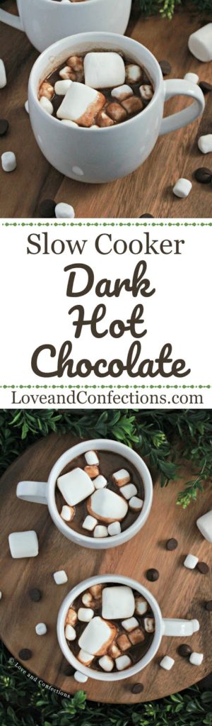 Slow Cooker Dark Hot Chocolate from LoveandConfections.com