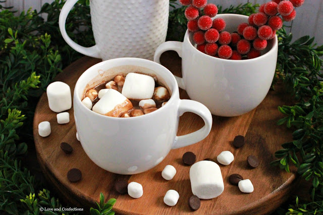 Slow Cooker Dark Hot Chocolate from LoveandConfections.com