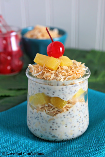 Piña Colada Overnight Oatmeal from LoveandConfections.com