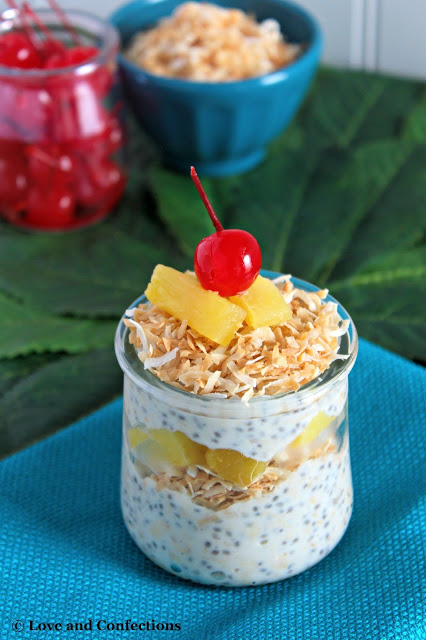 Piña Colada Overnight Oatmeal from LoveandConfections.com