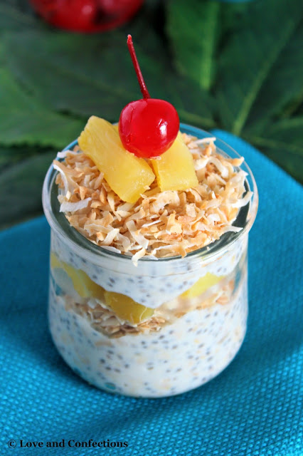 Piña Colada Overnight Oatmeal from LoveandConfections.com