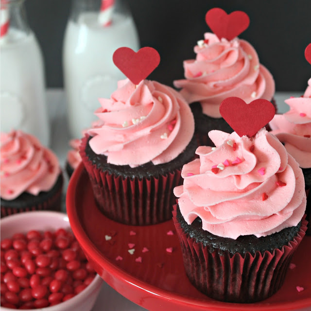 Red Hot Cinnamon Chocolate Cupcakes from LoveandConfections.com