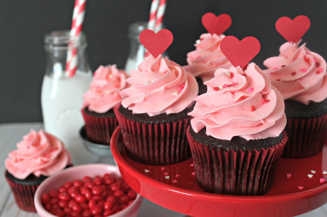 Red Hot Cinnamon Chocolate Cupcakes from LoveandConfections.com