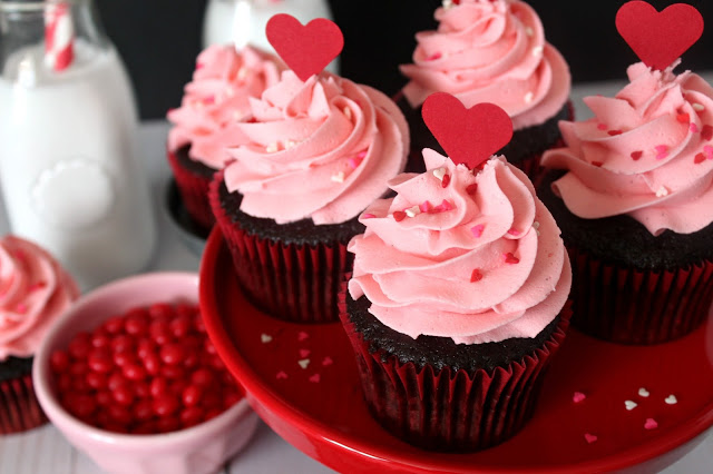 Red Hot Cinnamon Chocolate Cupcakes from LoveandConfections.com