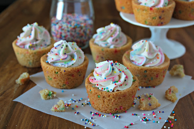 Funfetti Cheesecake Sugar Cookie Cups from LoveandConfections.com #sponsored #EasterSweetsWeek