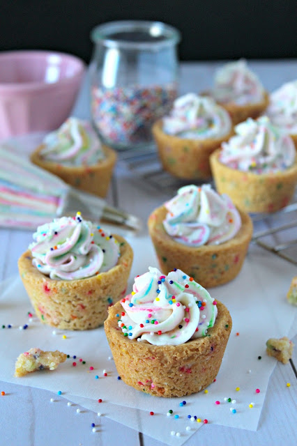 Funfetti Cheesecake Sugar Cookie Cups from LoveandConfections.com #sponsored #EasterSweetsWeek