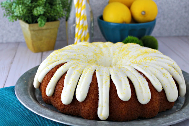 Easy Lemon Pudding Bundt Cake from LoveandConfections.com