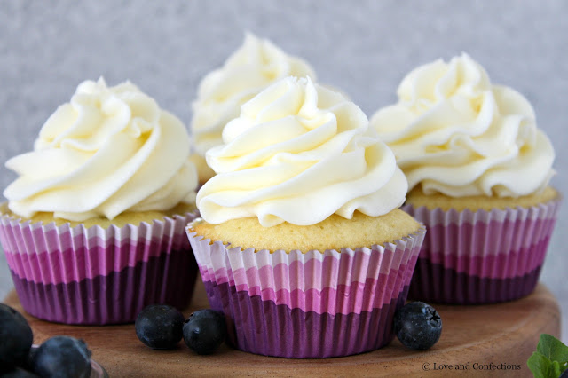 Blueberry Lemon Cupcakes with Cream Cheese Frosting from LoveandConfections.com #FreshFromFlorida #sponsored