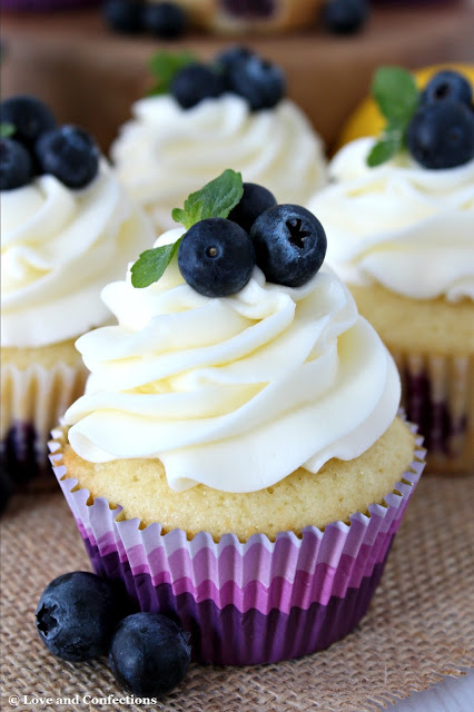 Blueberry Lemon Cupcakes with Cream Cheese Frosting from LoveandConfections.com #FreshFromFlorida #sponsored