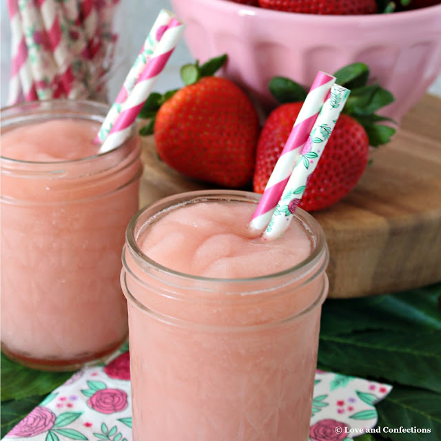 Easy Strawberry Frosé from LoveandConfections.com #BrunchWeek
